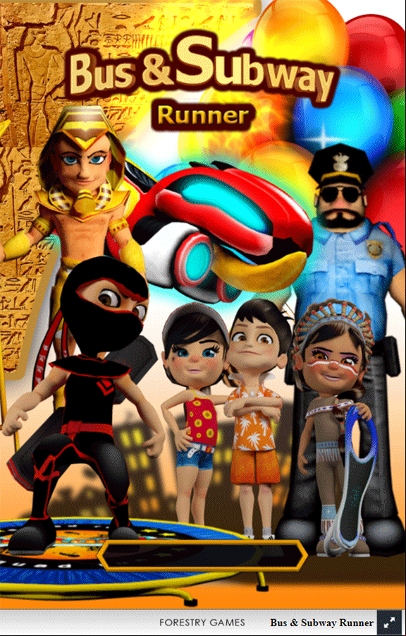 Bus and Subway Runner Game Welcome Screen Screenshot.