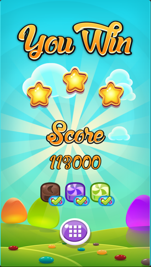 Candy Blast Game Complete Screenshot.