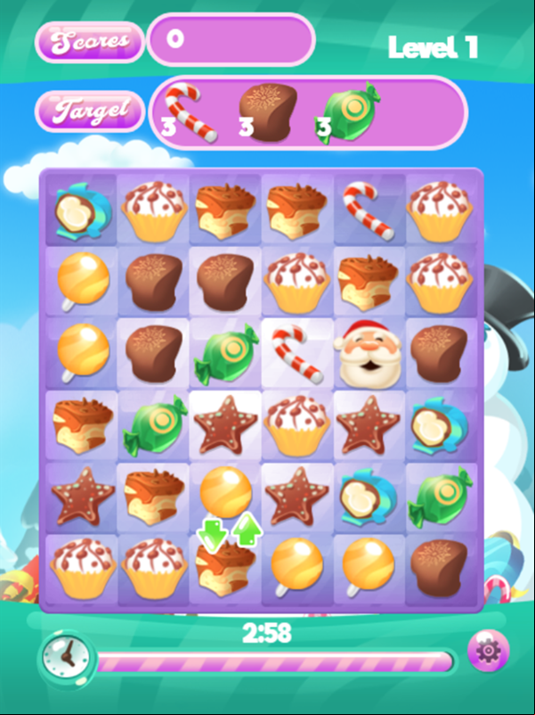 Candy Christmas Game Screenshot.