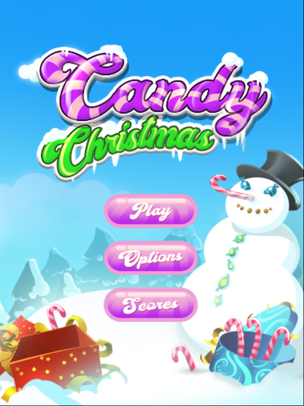 Candy Christmas Game Welcome Screen Screenshot.
