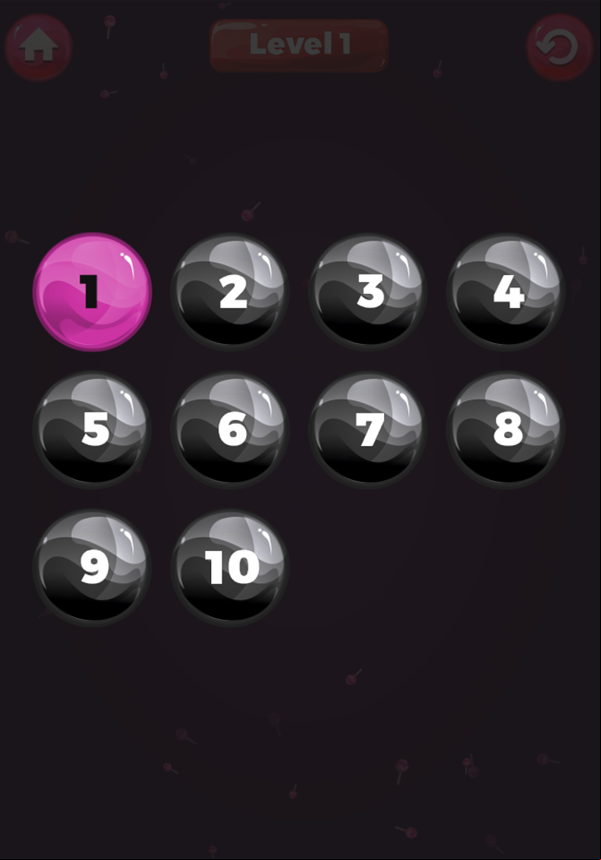 Candy Escape Game Level Select Screenshot.