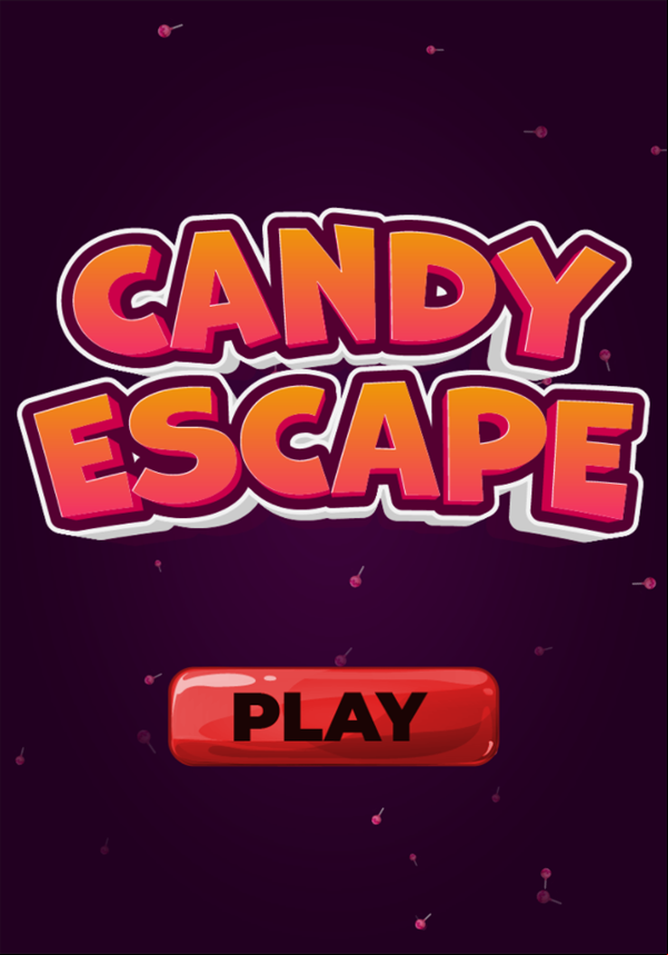Candy Escape Game Welcome Screen Screenshot.