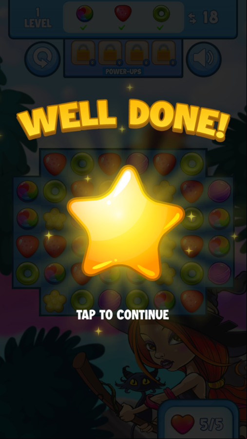 Candy Match Saga 2 Game Level Completed Screenshot.