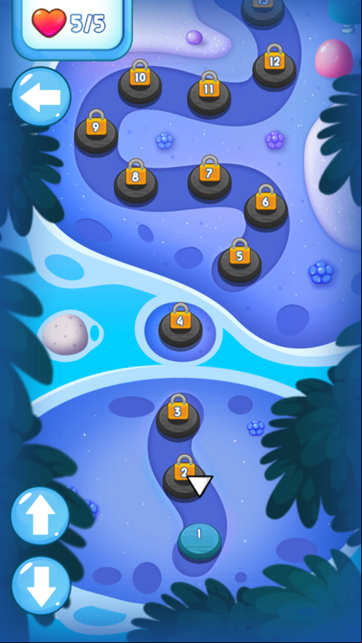 Candy Match Saga 2 Game Level Select Screenshot.