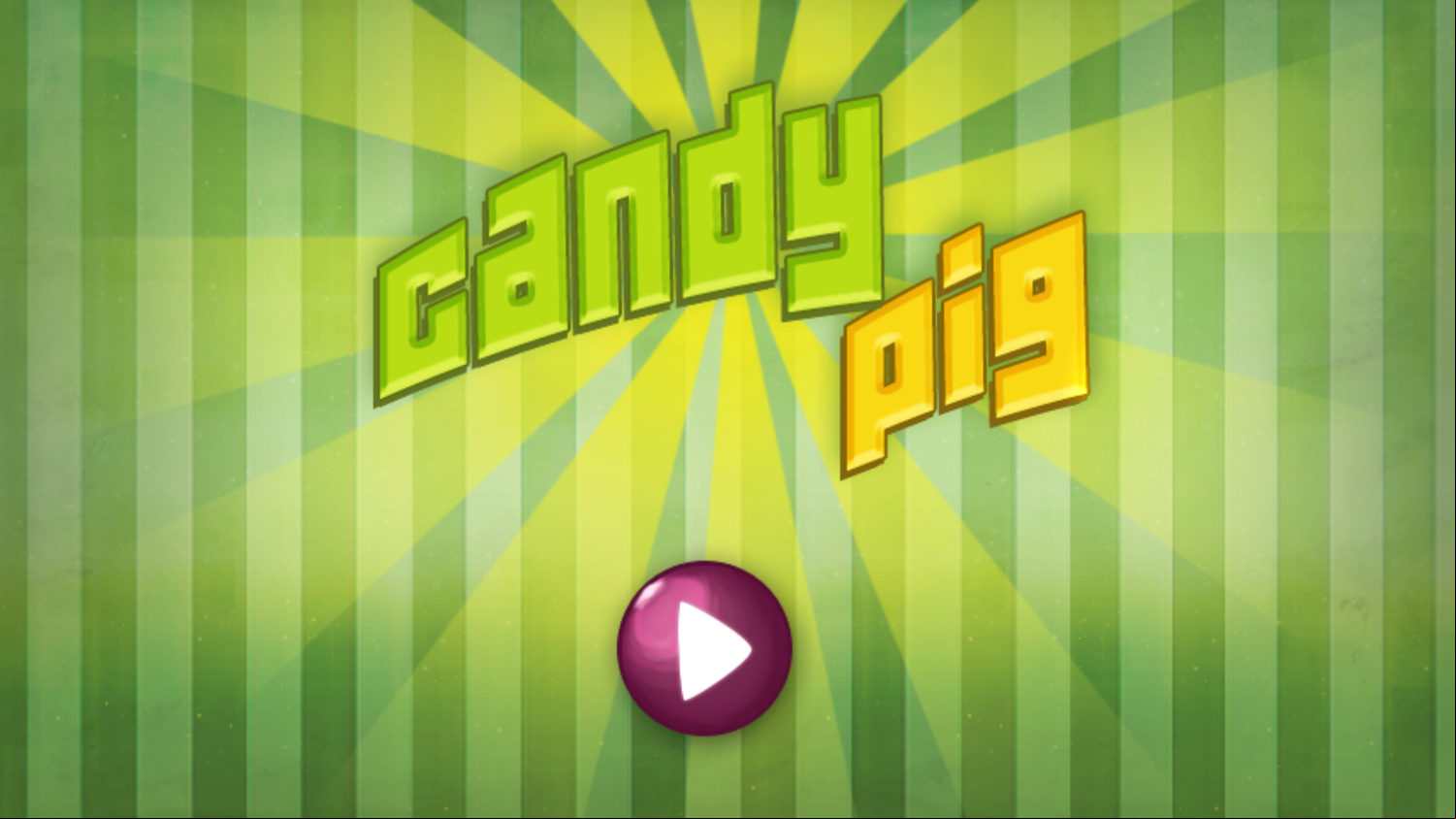 Candy Pig Game Welcome Screen Screenshot.