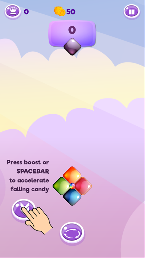Candy Rotate Colors Game Instructions Screenshot.