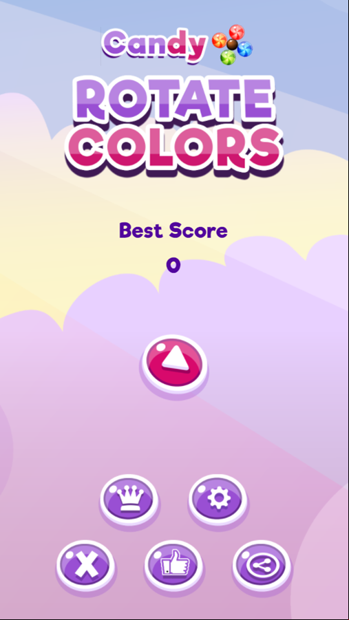 Candy Rotate Colors Game Welcome Screen Screenshot.
