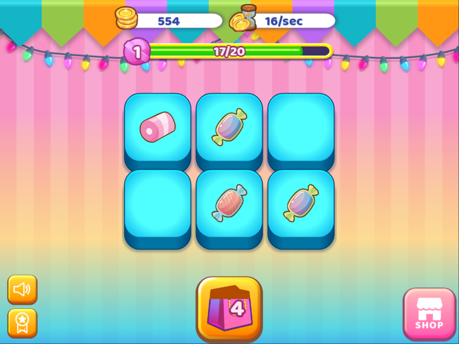 Candy Shop Merge Game Screenshot.