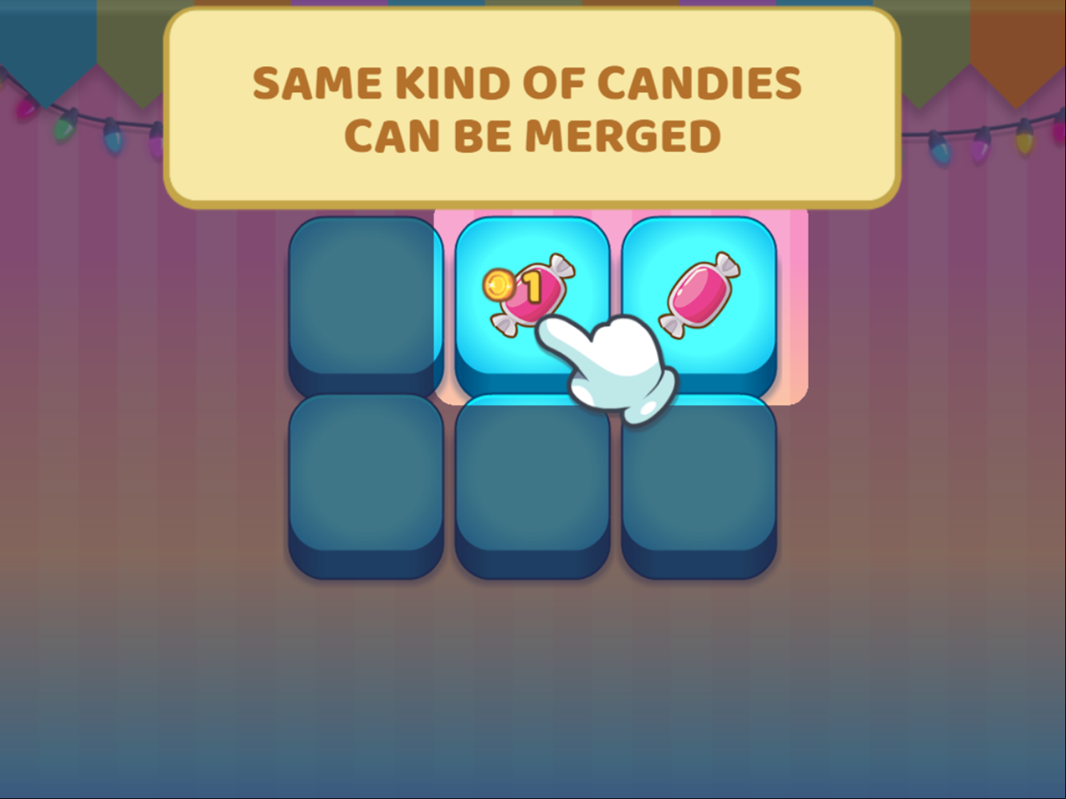 Candy Shop Merge Game Merging Identical Candies Screenshot.