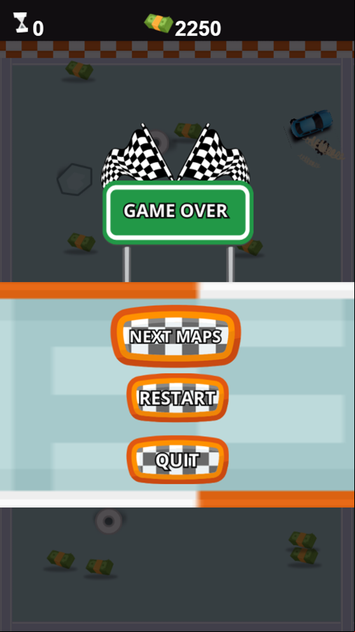 Car Bumper Game Over Screenshot.