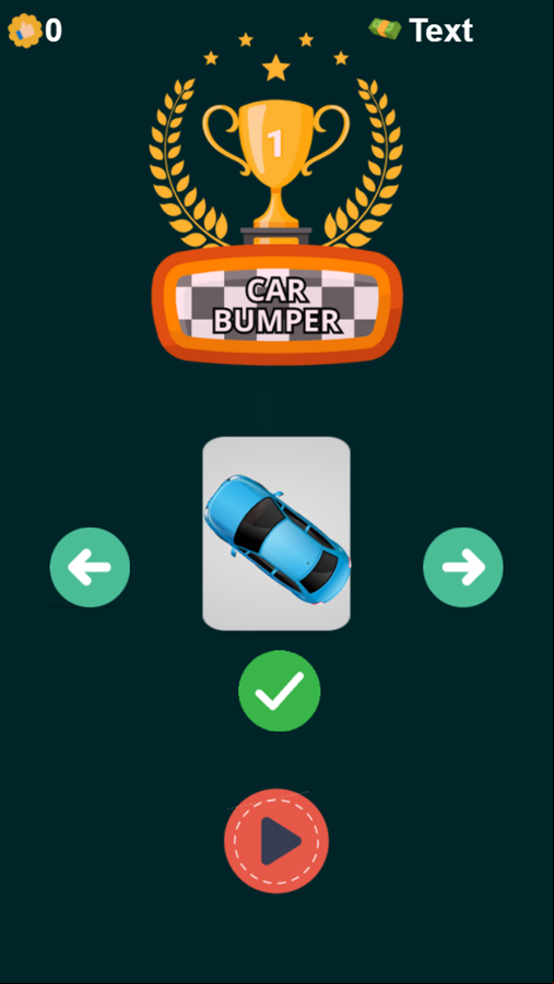 Car Bumper Game Welcome Screen Screenshot.