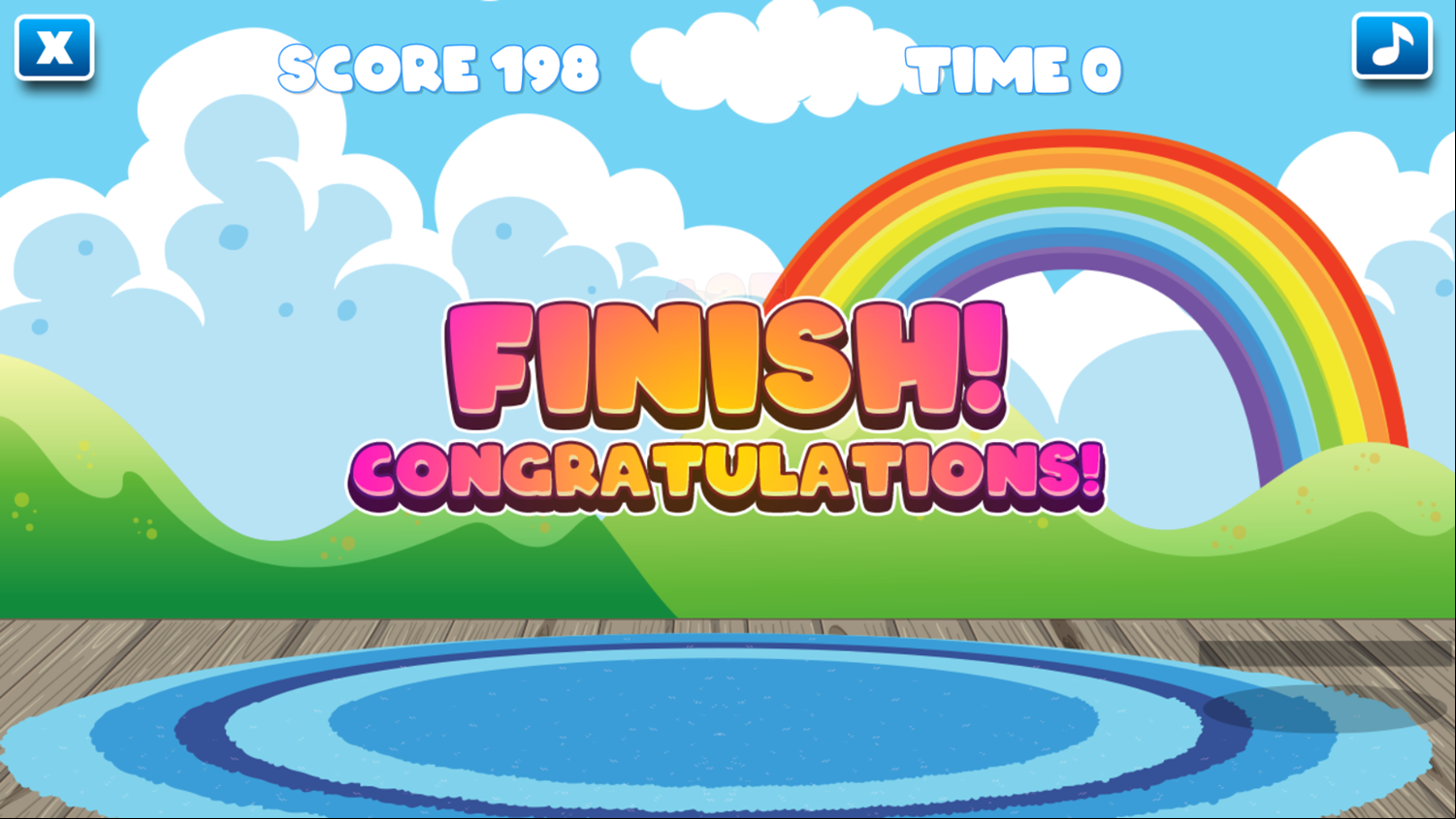 Card Matching Game Finish Screenshot.