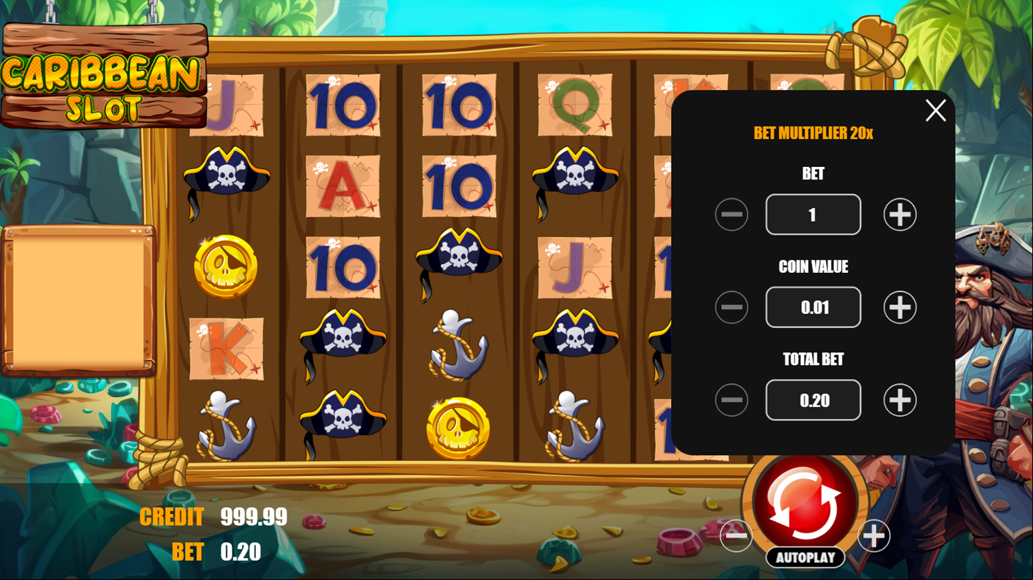 Caribbean Slot Game Place Bet Screenshot.