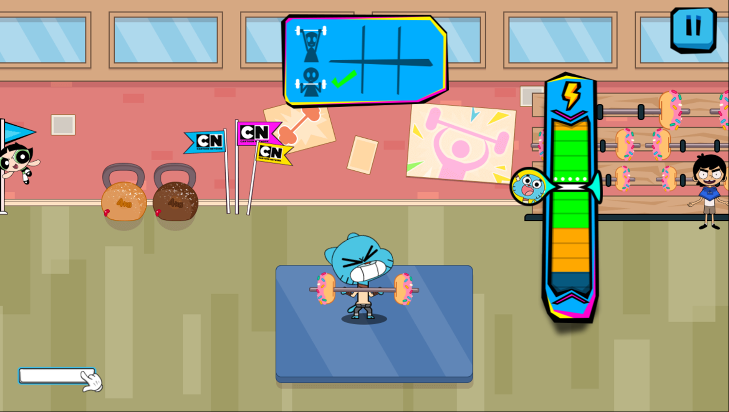 Cartoon Network Summer Games Game Weightlifting Gameplay Screenshot.