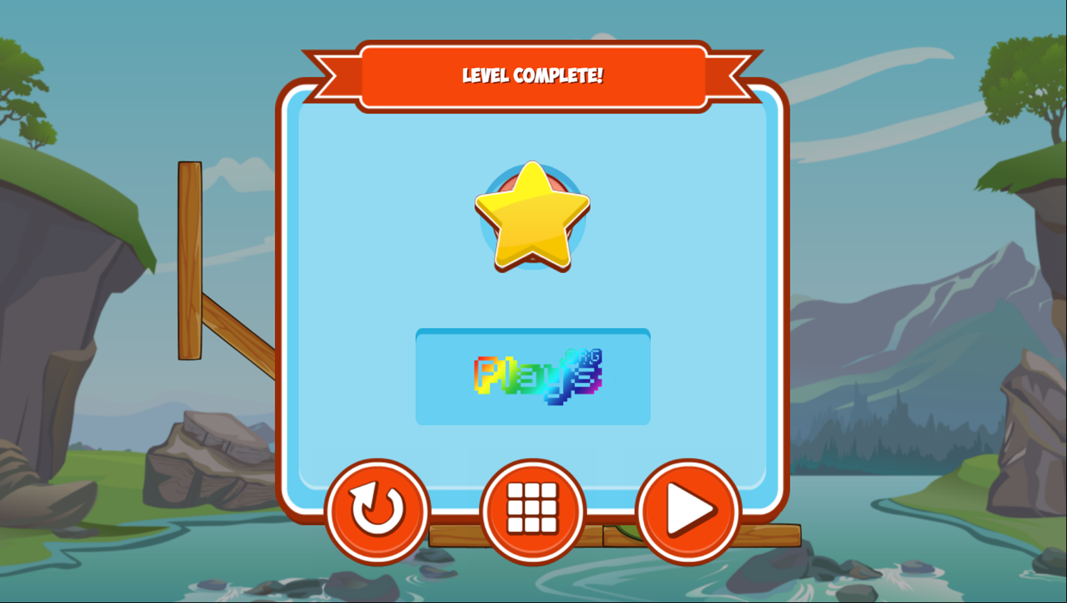 Cat Around the World Alpine Lakes Game Level Complete Screenshot.