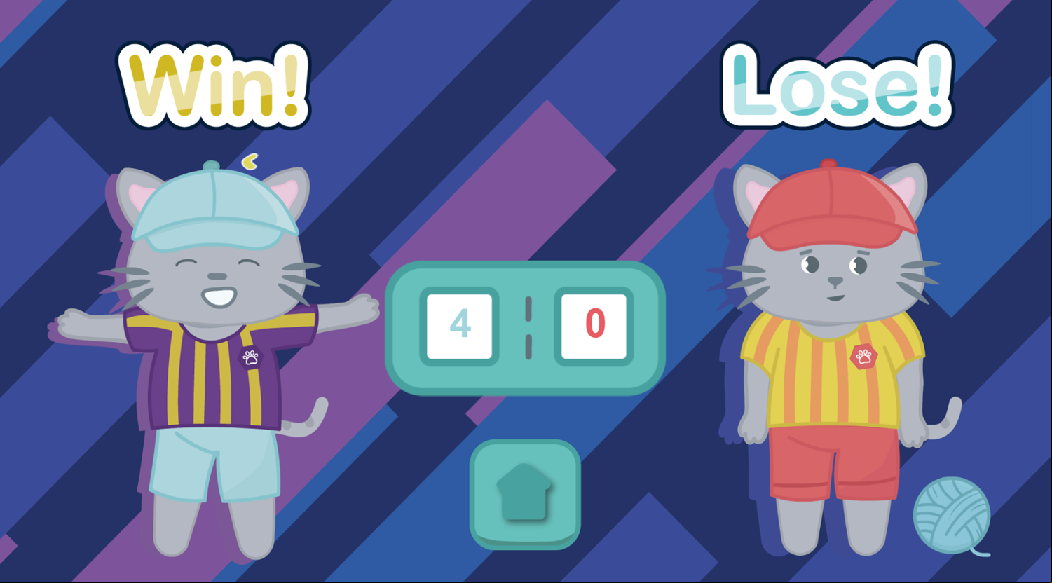 Cat Football Game Win Screenshot.
