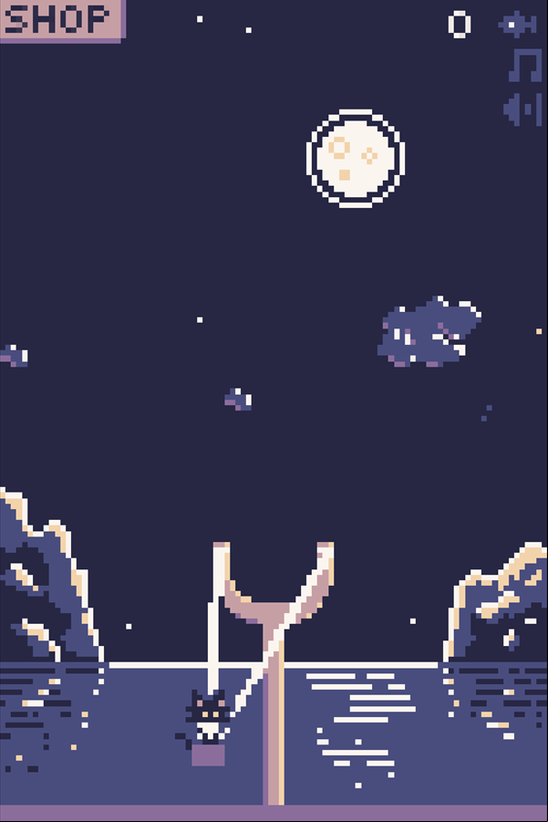 Cat to the Moon Game Using Catapult Screenshot.