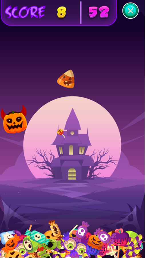 Catch The Candy Halloween Game Play Screenshot.