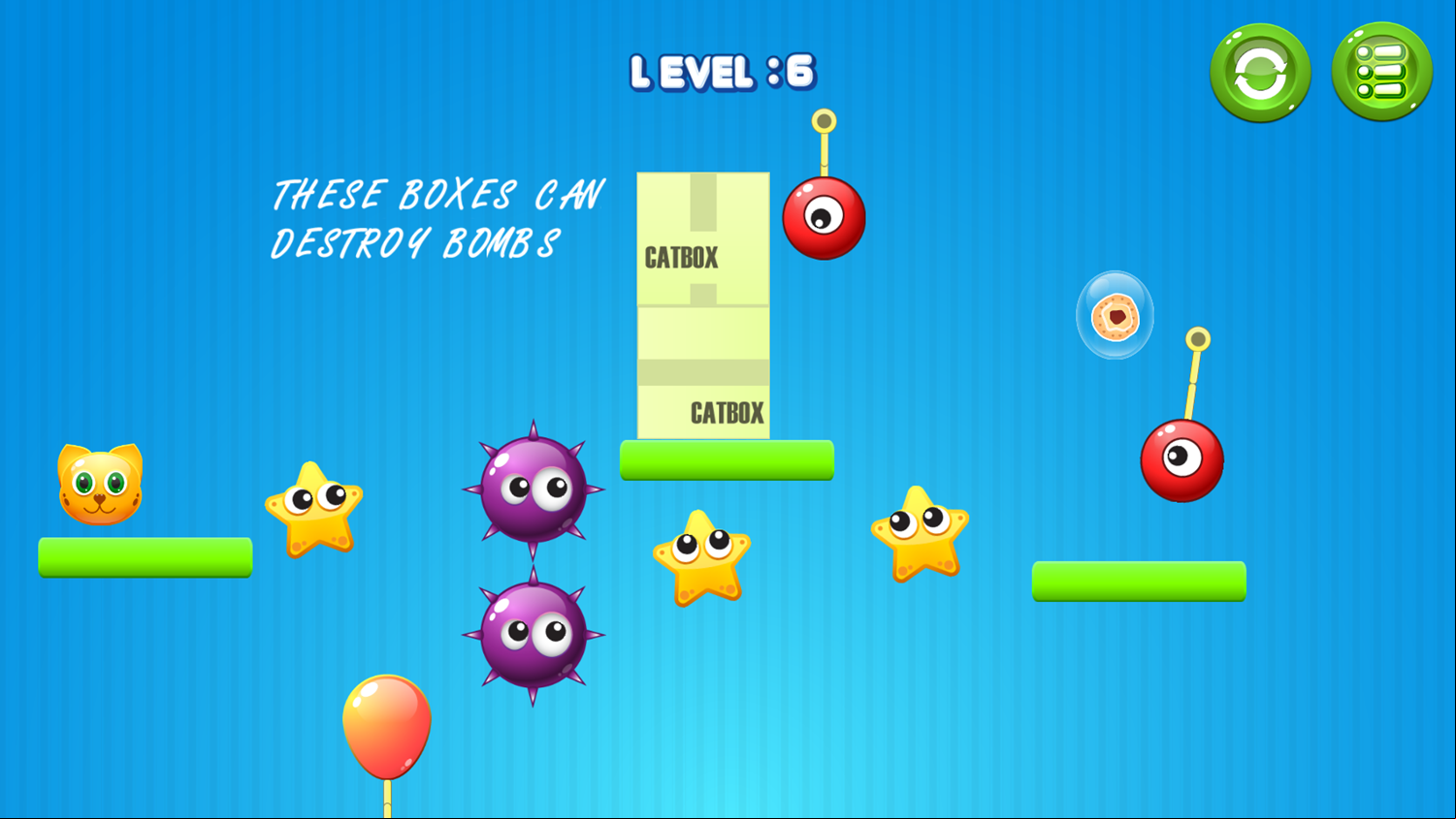 Catio Game Destroy Bombs Screenshot.