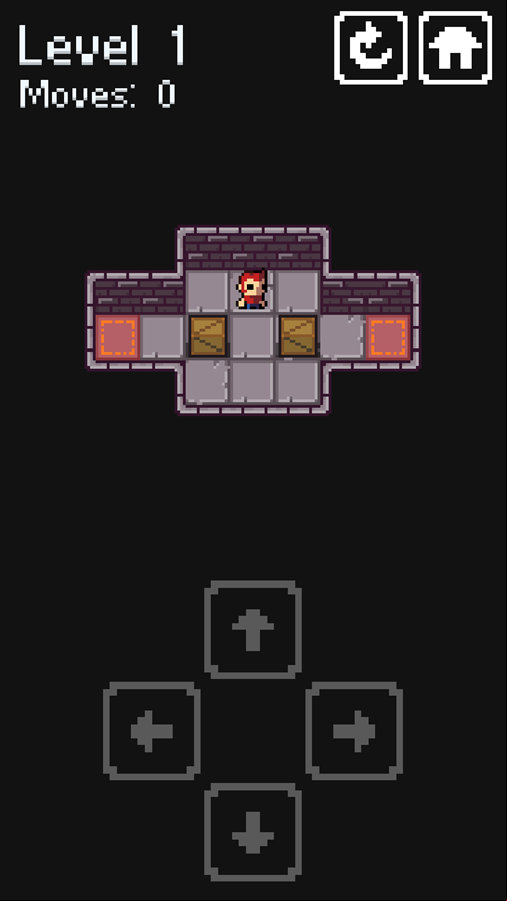 Cave Sokoban Level Start Screenshot.