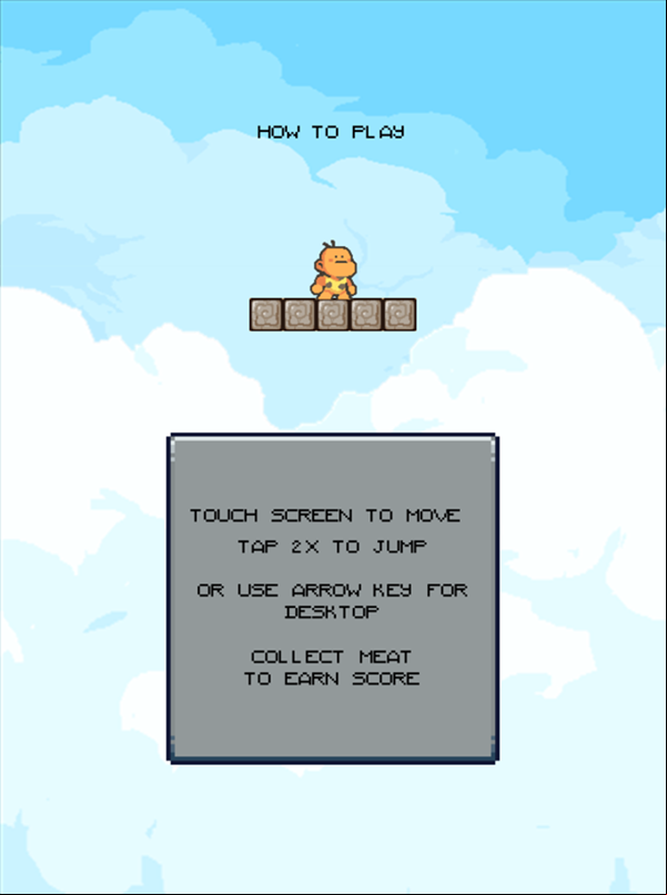 Caveman Down Game How To Play Screenshot.