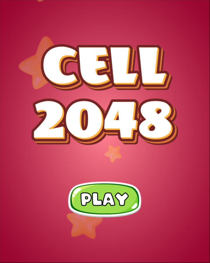 Cell 2048 Game Welcome Screen Screenshot.