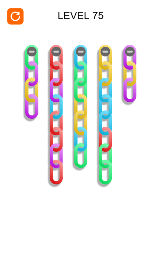 Chain Color Sort Game Later Levels Screenshot.