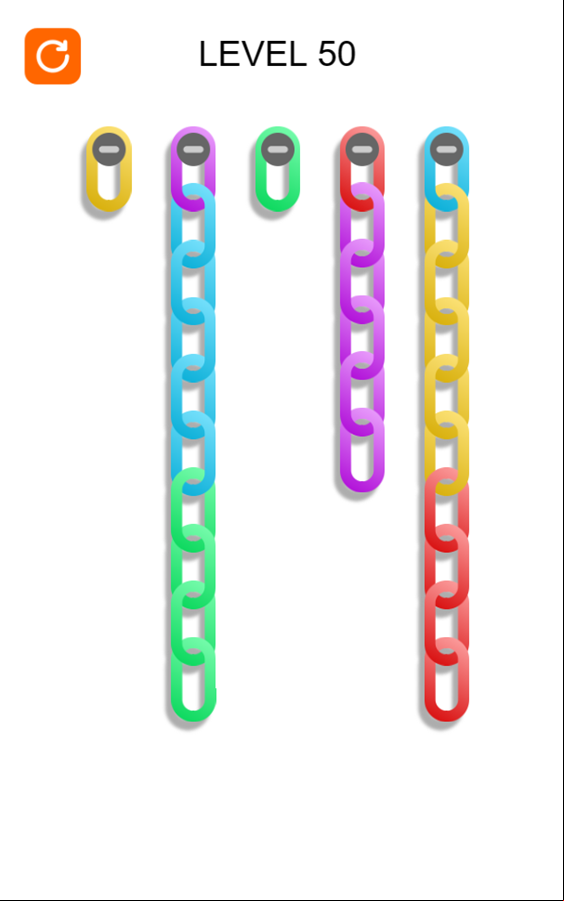 Chain Color Sort Game Level Challenge Screenshot.