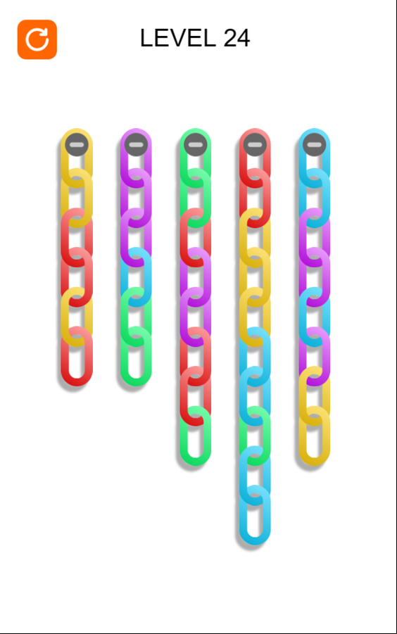 Chain Color Sort Game Level Progress Screenshot.