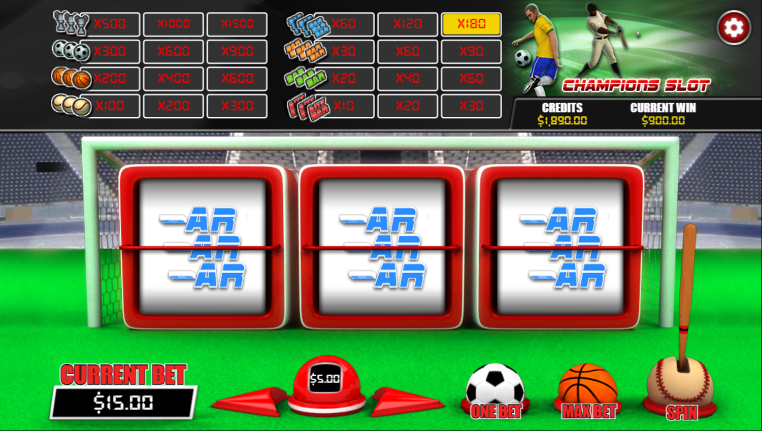 Champions Slot Game Win Screenshot.