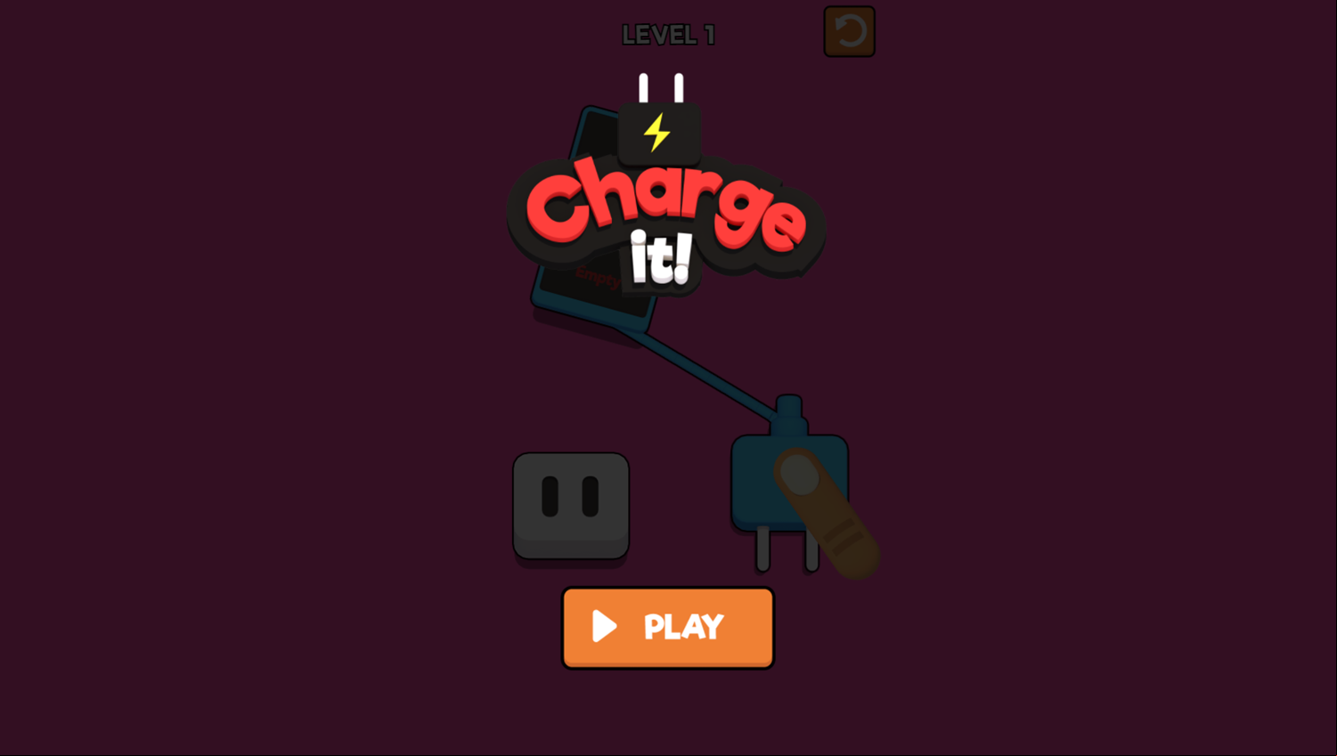 Charge It Game Welcome Screen Screenshot.