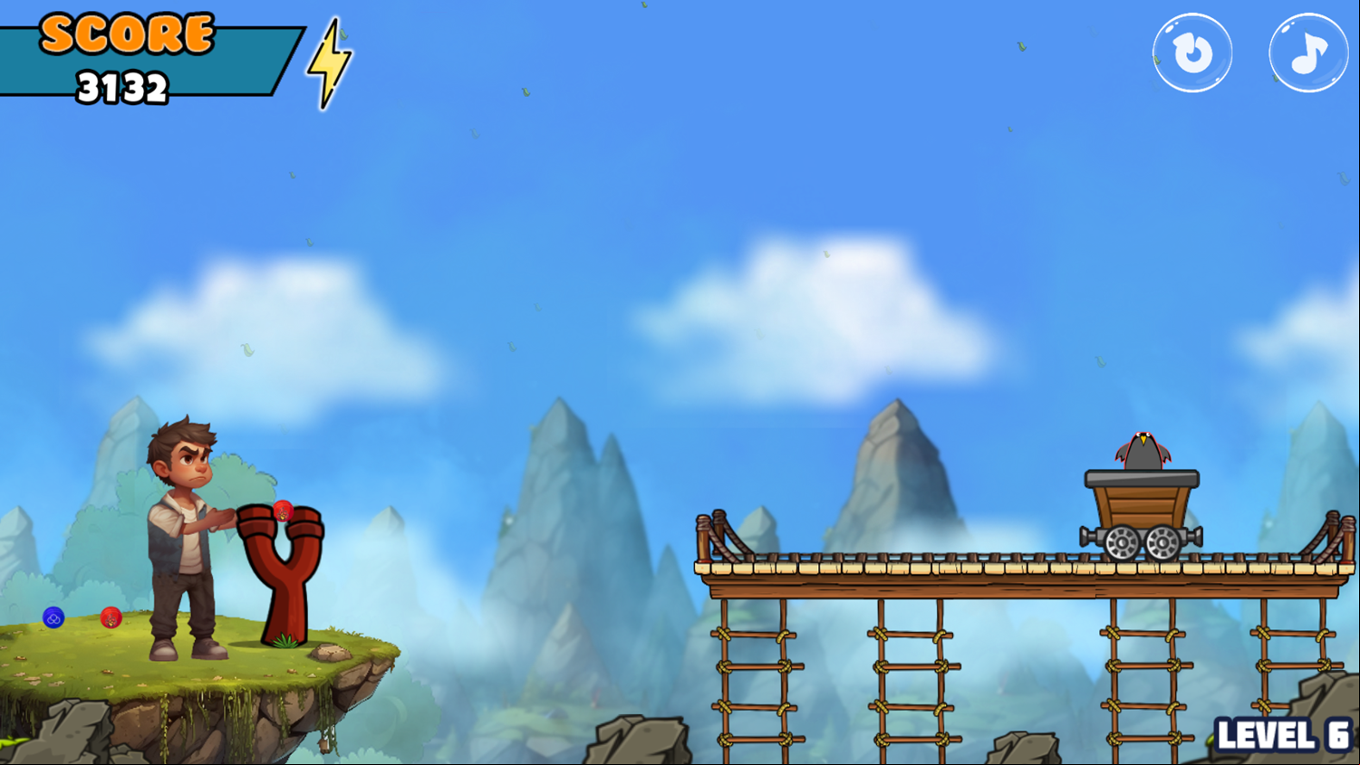 Charlie and Kittens Game Level Progress Screenshot.