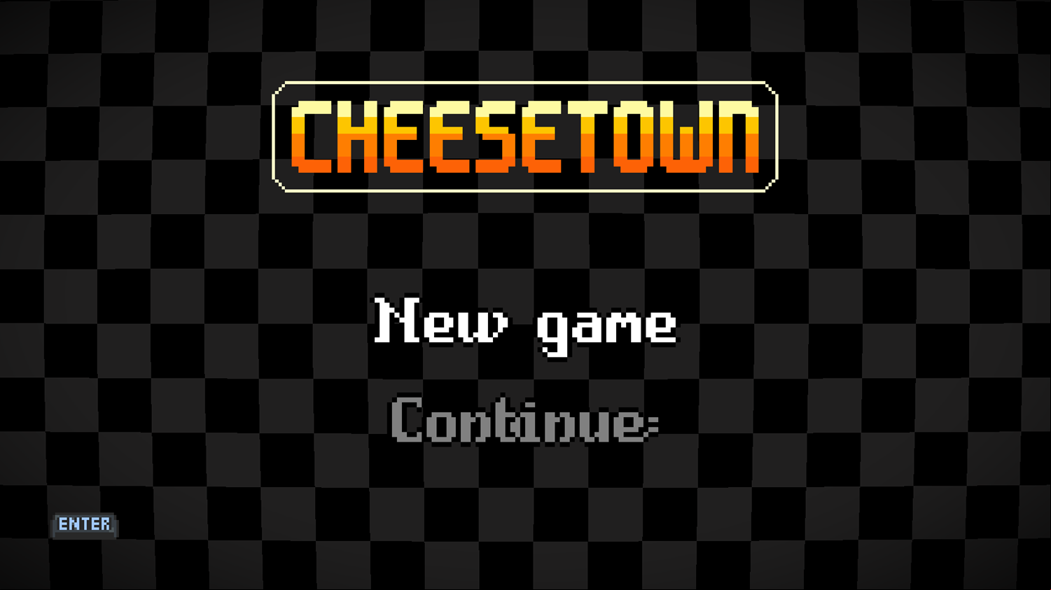 Cheesetown Game Welcome Screen Screenshot.