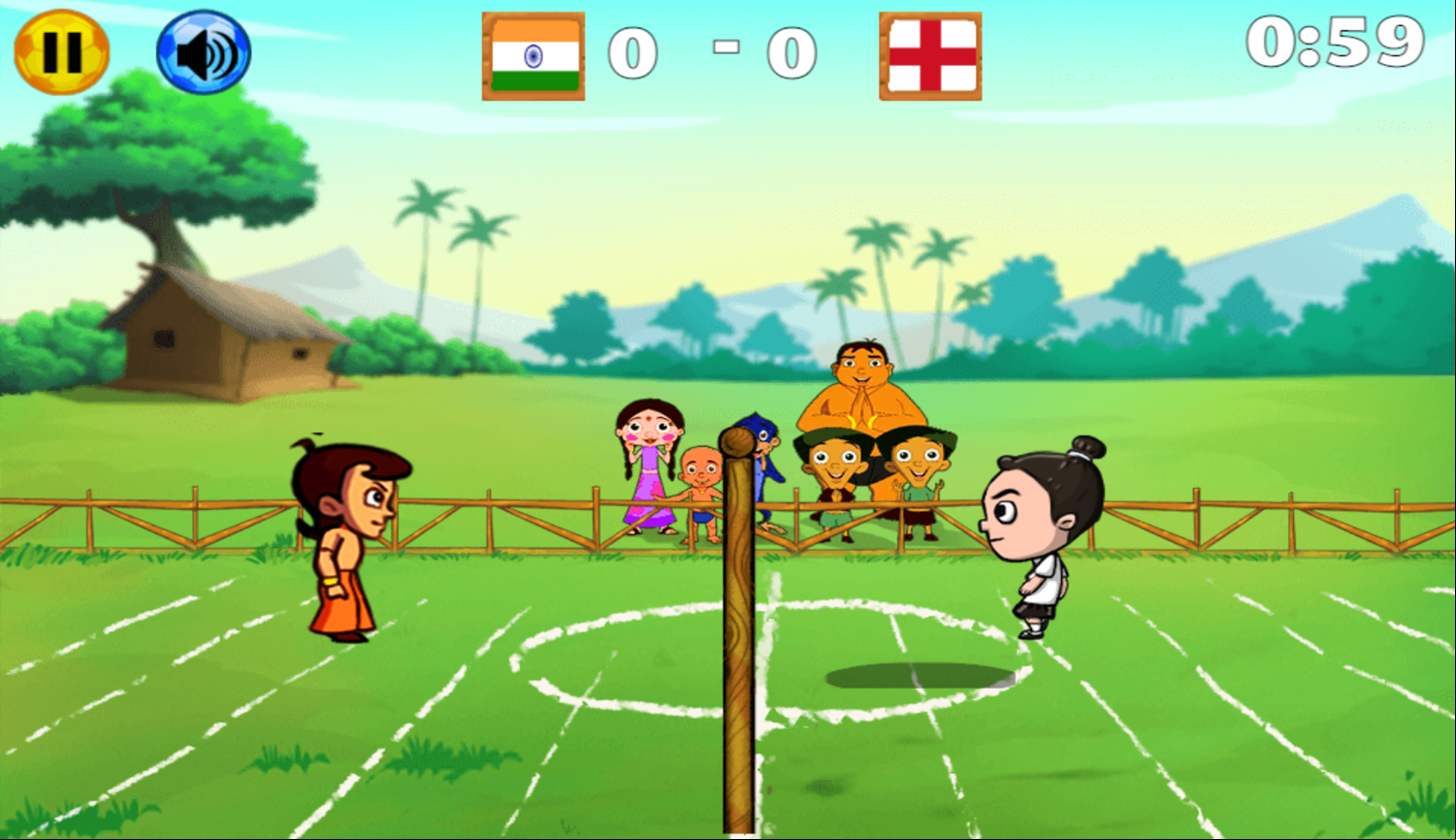 Chhota Bheem and Header Football Competition Game Start Screenshot.
