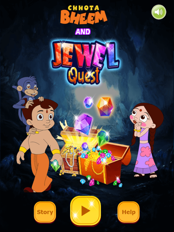 Chhota Bheem and Jewel Quest Game Welcome Screen Screenshot.