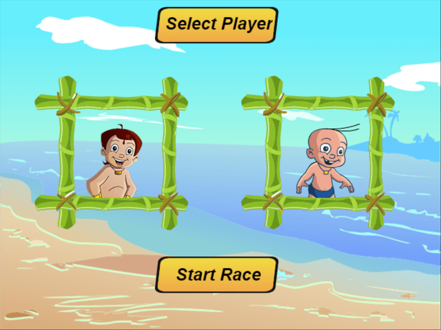 Chhota Bheem And Sports Car Game Select Player Screenshot.