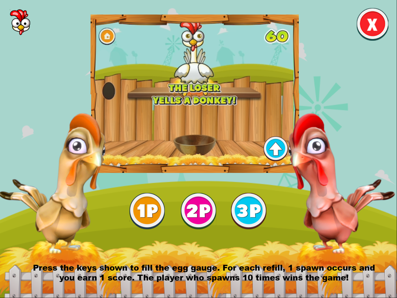 Chicken Challenge Game How To Play Screenshot.