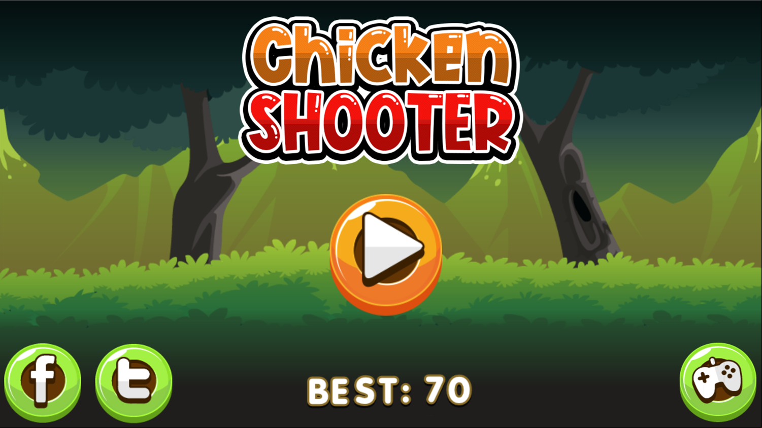 Chicken Shooter Game Welcome Screen Screenshot.
