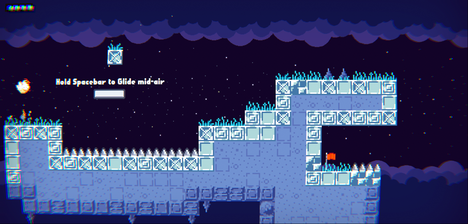 Chickens With Bombs Game Glide Instructions Screenshot.