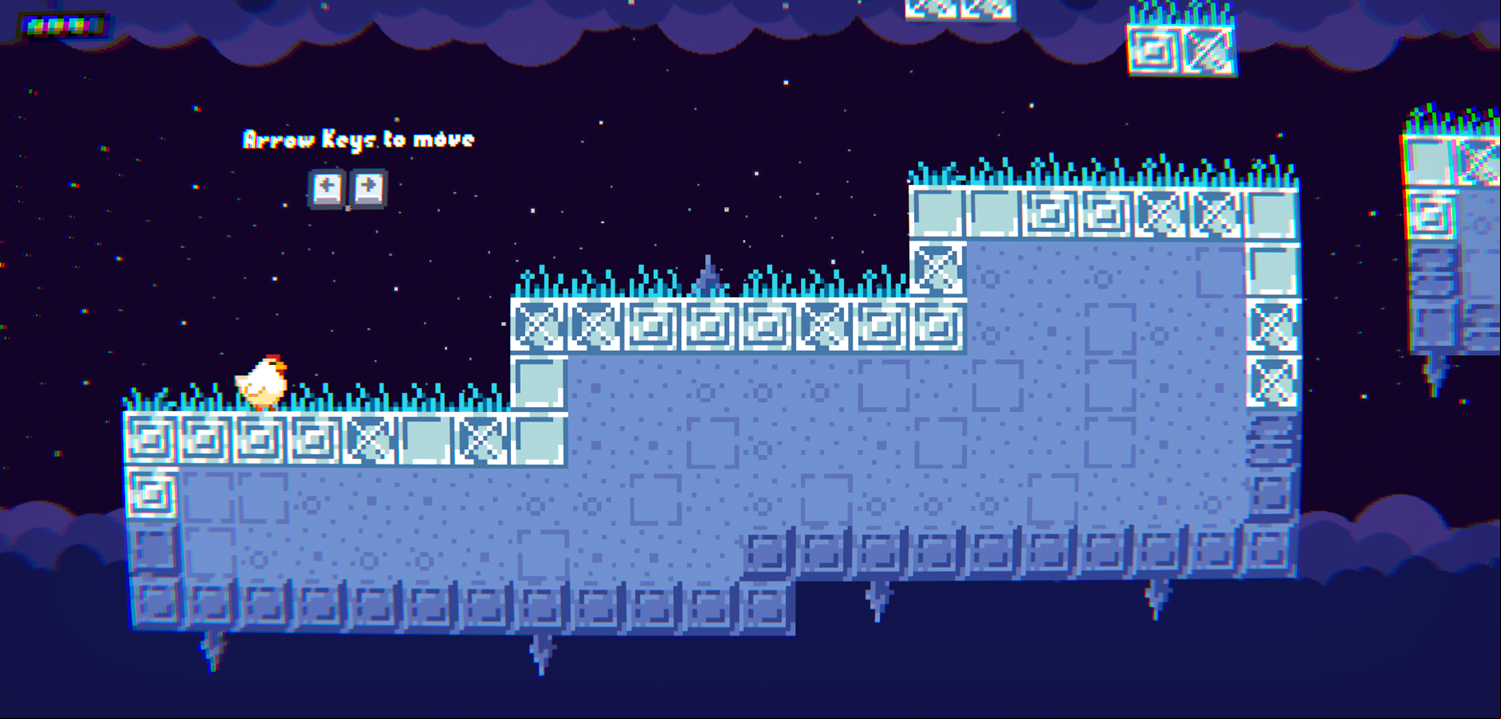 Chickens With Bombs Game Movement Instructions Screenshot.