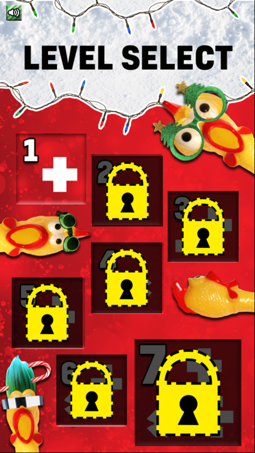 Chickmas Countdown Game Level Select Screenshot.