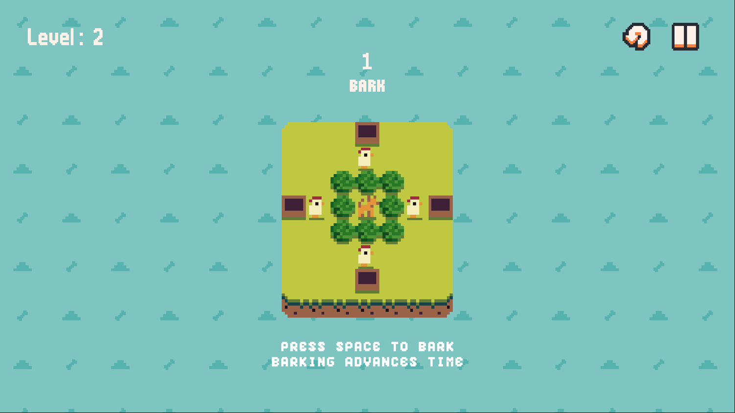 Chook Lockdown Game Barking Instructions Screen Screenshot.