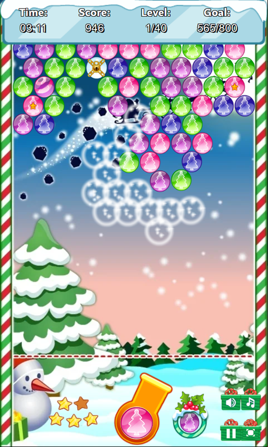 Christmas Bubbles Game Progress Screenshot.