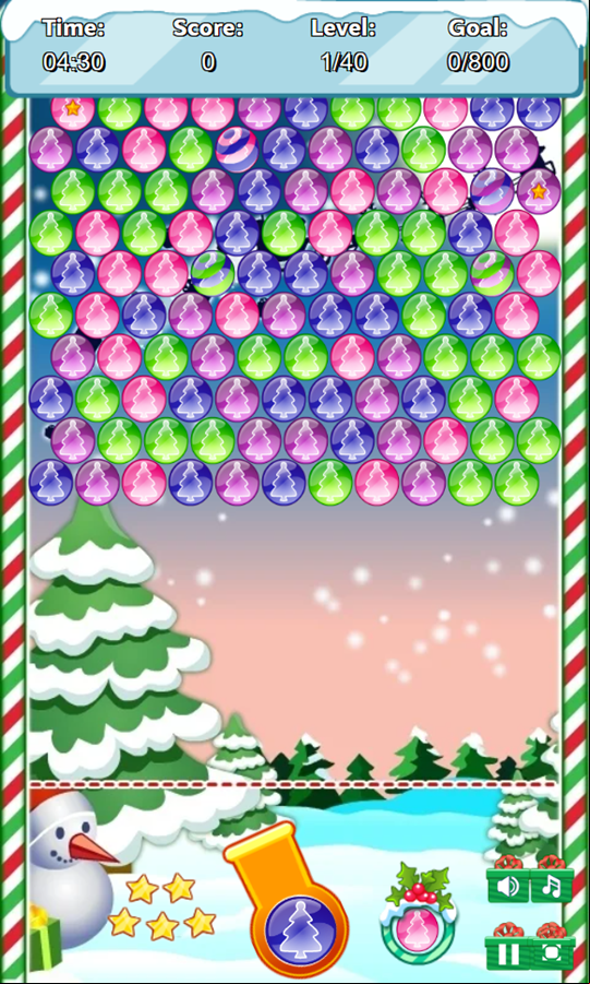 Christmas Bubbles Game Start Screenshot.