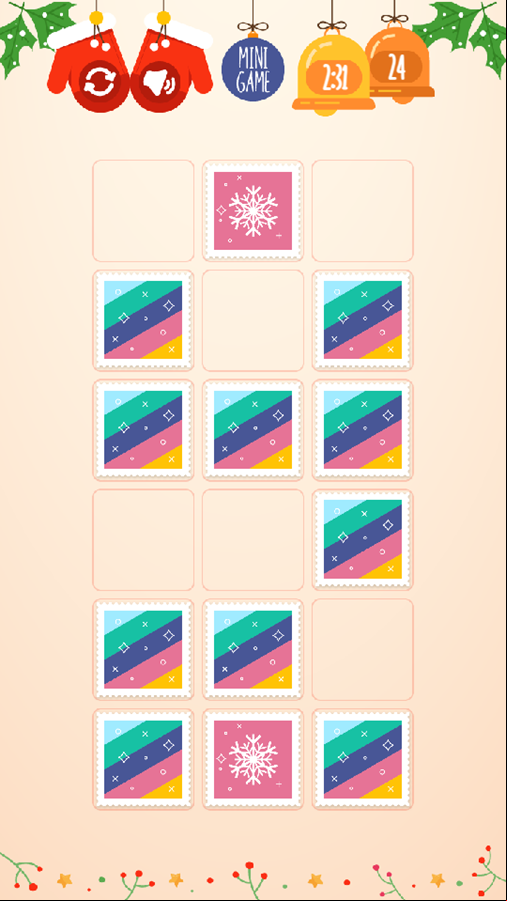 Christmas Memory Game Play Screenshot.