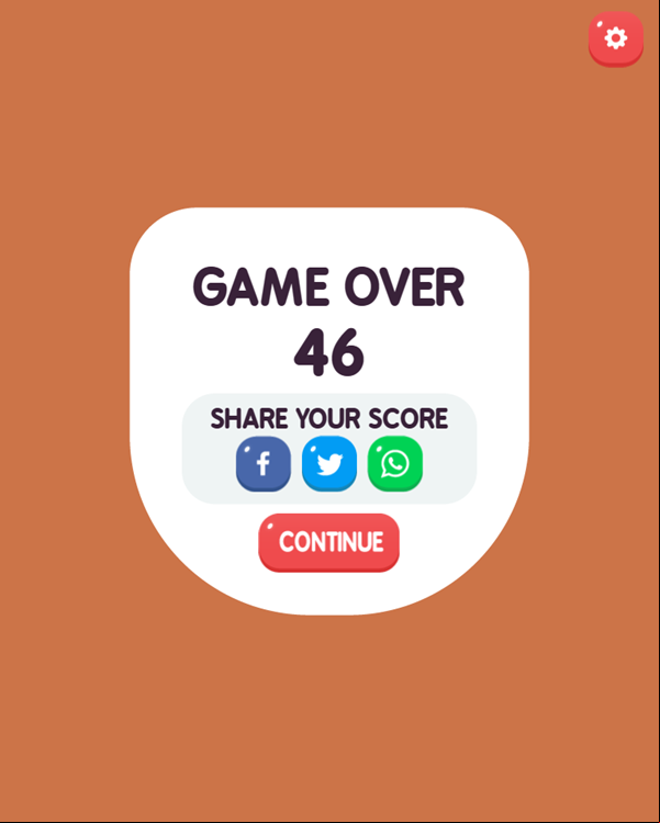 Circle Jump Game Over Screenshot.