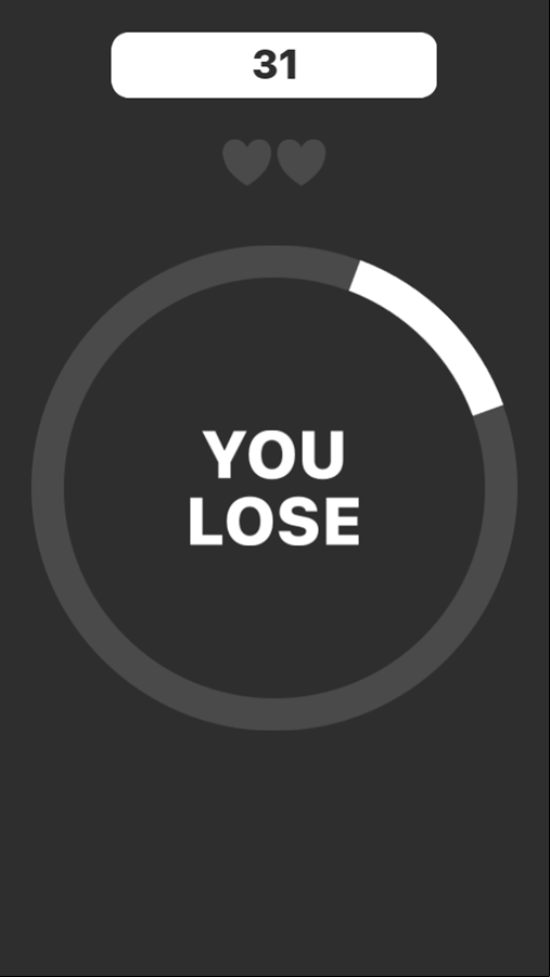 Circle Pong Game Over Screenshot.
