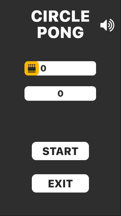 Circle Pong Game Welcome Screen Screenshot.