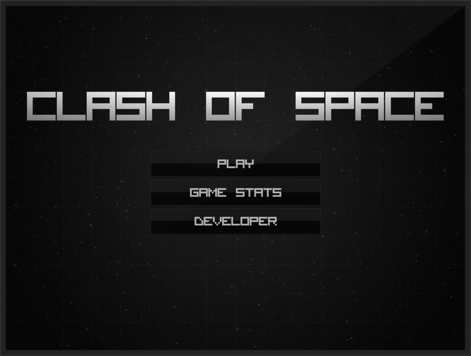 Clash of Space Game Welcome Screen Screenshot.