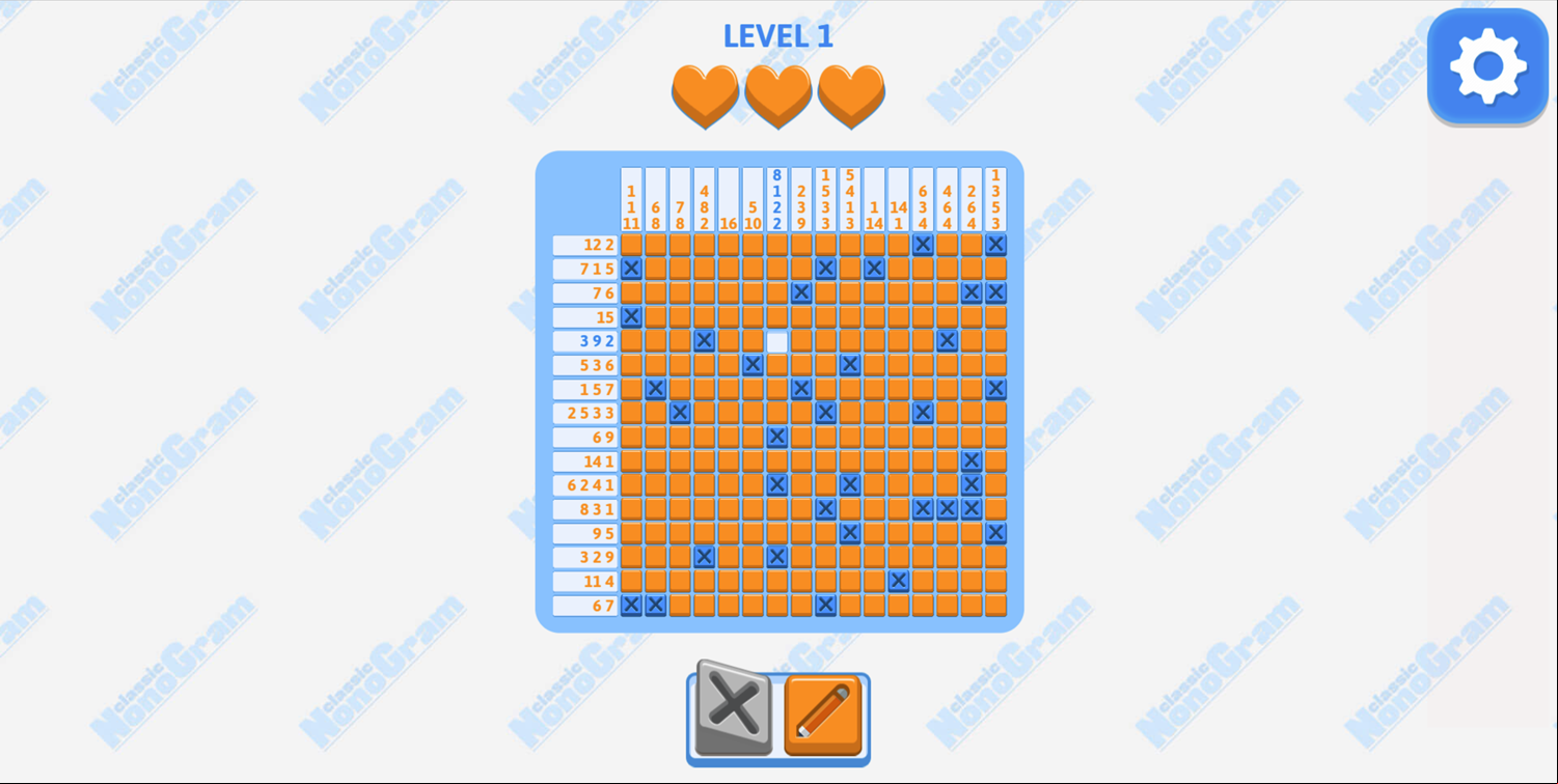 Classic Nonogram Game Large Puzzle Beat Screenshot.
